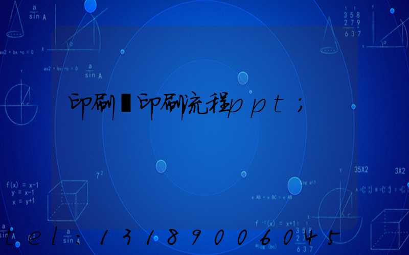 印刷廠印刷流程ppt
