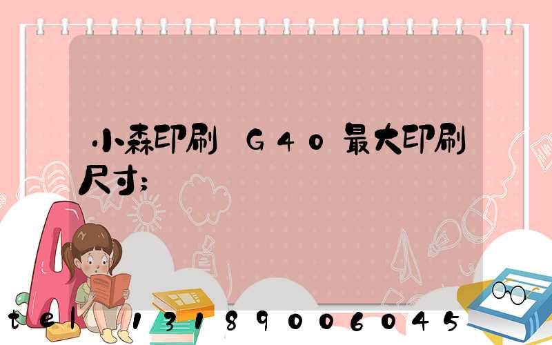 小森印刷機G40最大印刷尺寸